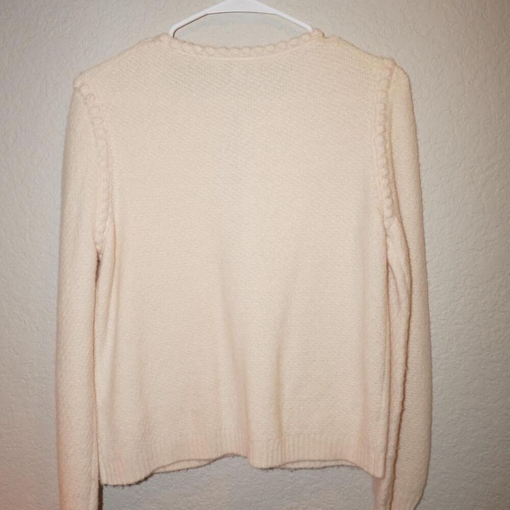 Jcrew Women's Cream and Pink Cardigan - Picture 5 of 6